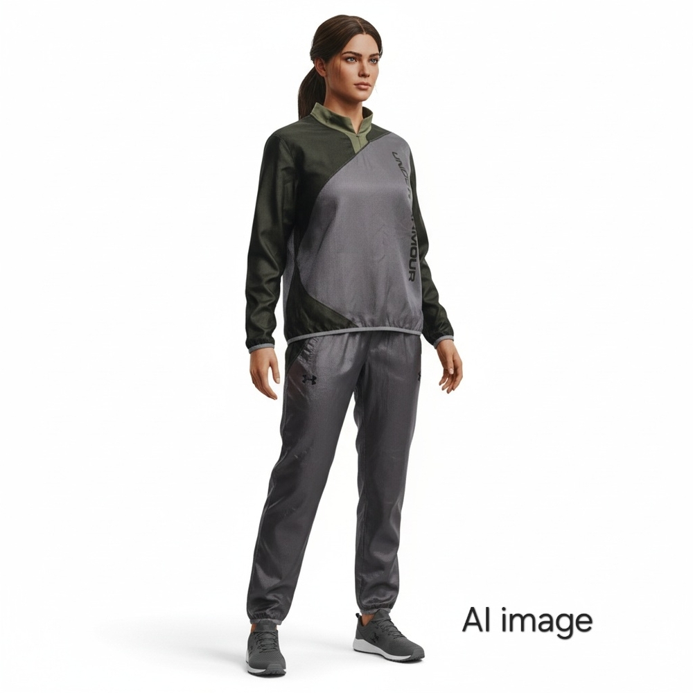 Under Armour Women's Black And Gray Jogger Set / Tracksuit